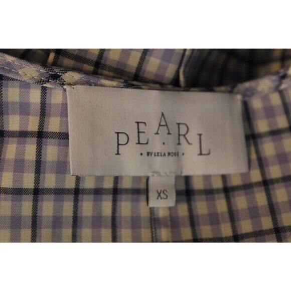 PEARL by LELA ROSE Sz XS Purple Check Plaid Wool Wrap Top Blouse - Picture 2 of 7